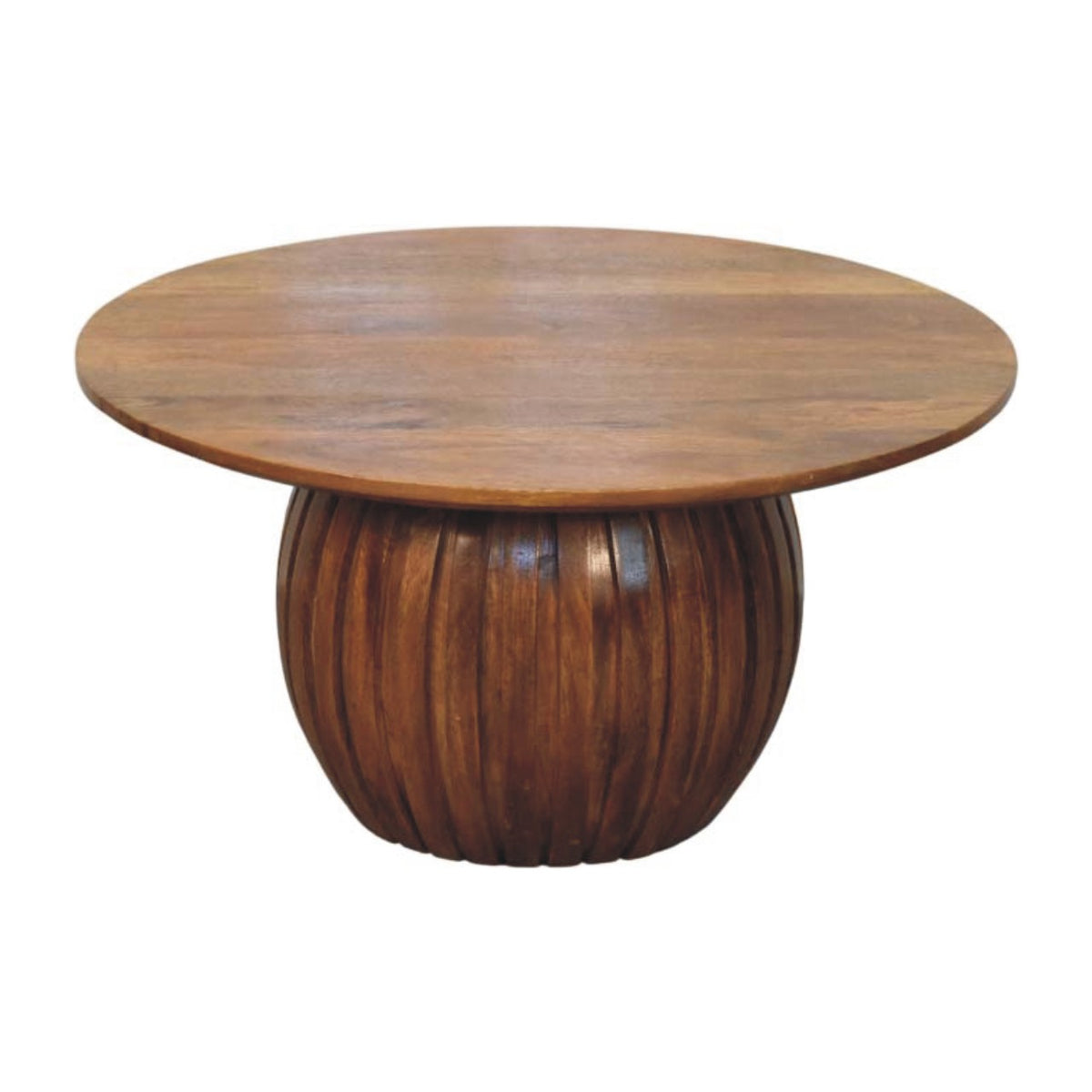 Taos Amber Oak Round Fluted Coffee Table