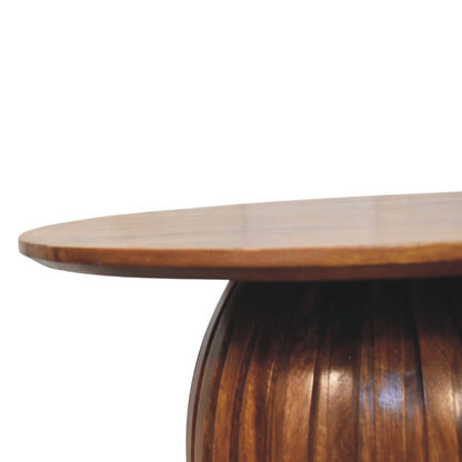 Taos Amber Oak Round Fluted Coffee Table