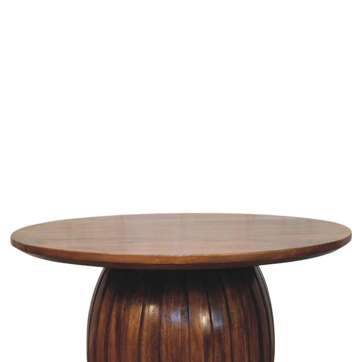 Taos Amber Oak Round Fluted Coffee Table