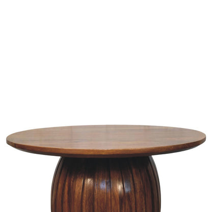 Taos Amber Oak Round Fluted Coffee Table