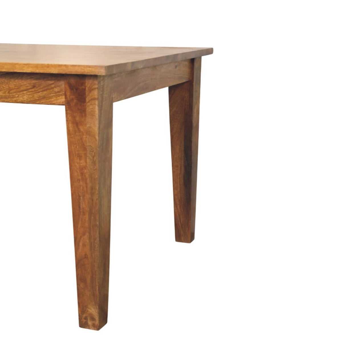 Teak Toned Solid Timber Artisan Dining Table