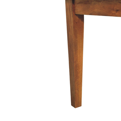 Teak Toned Solid Timber Artisan Dining Table