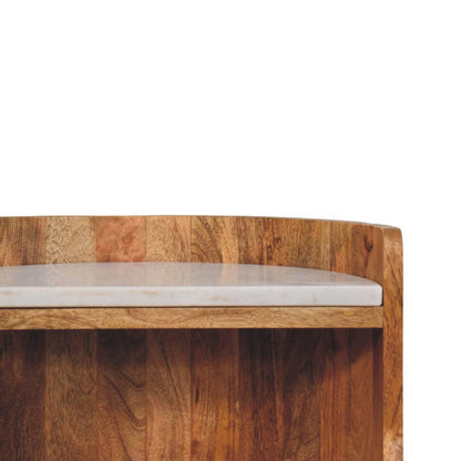 Beacon Oak Curved 2 Drawer Marble Nightstand