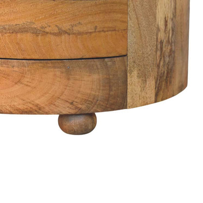 Beacon Oak Curved 2 Drawer Marble Nightstand