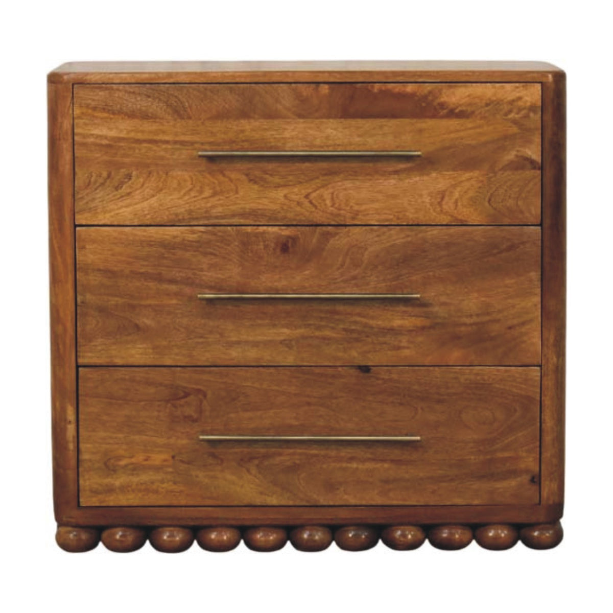 Austin Amber Oak 3 Drawer Ball Feet Chest