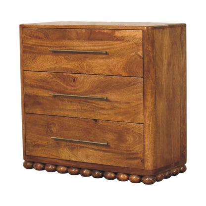 Austin Amber Oak 3 Drawer Ball Feet Chest