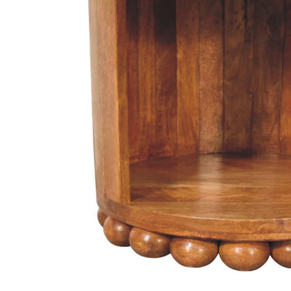 Austin Amber Oak Round 1 Drawer Side Table