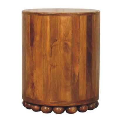 Austin Amber Oak Round 1 Drawer Side Table