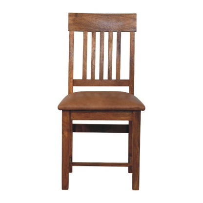 Sutton Buffalo Leather Slatted Dining Chair
