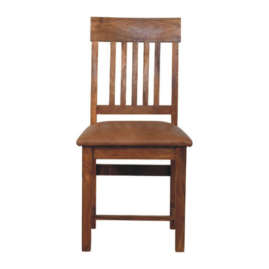Sutton Buffalo Leather Slatted Dining Chair