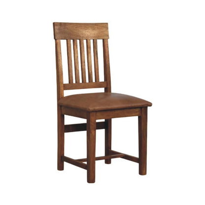 Sutton Buffalo Leather Slatted Dining Chair
