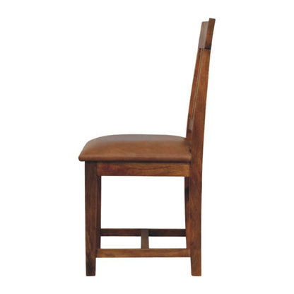 Sutton Buffalo Leather Slatted Dining Chair