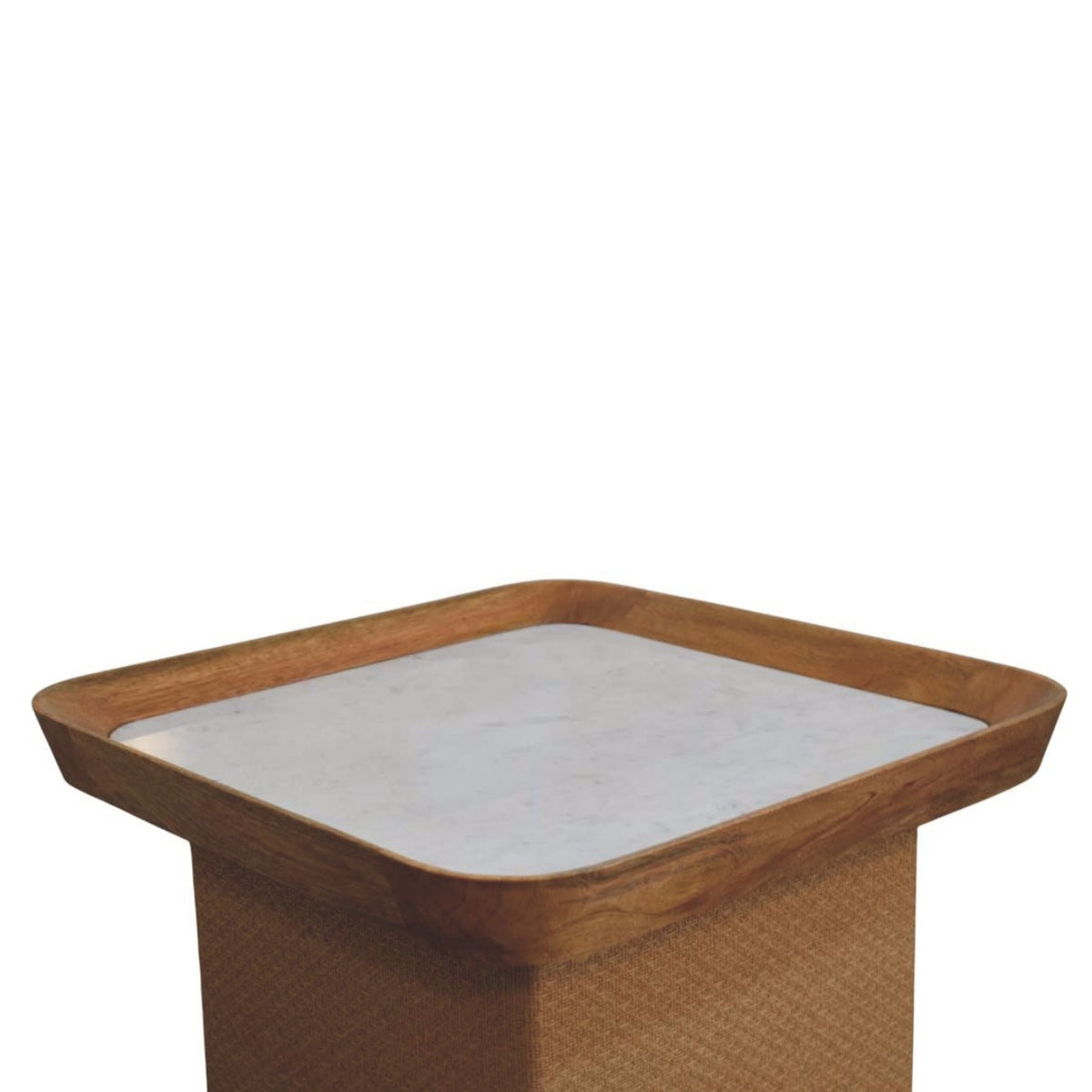 Beacon Oak Marble Top Woven Chatai Coffee Table