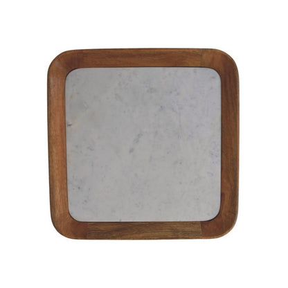 Beacon Oak Marble Top Woven Chatai Coffee Table