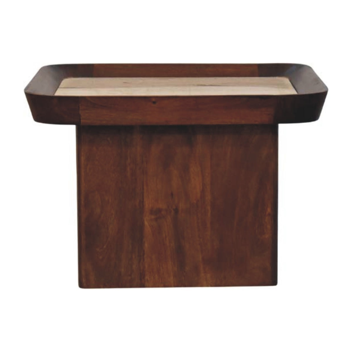 Beacon Travertine Top Tray Round Coffee Table