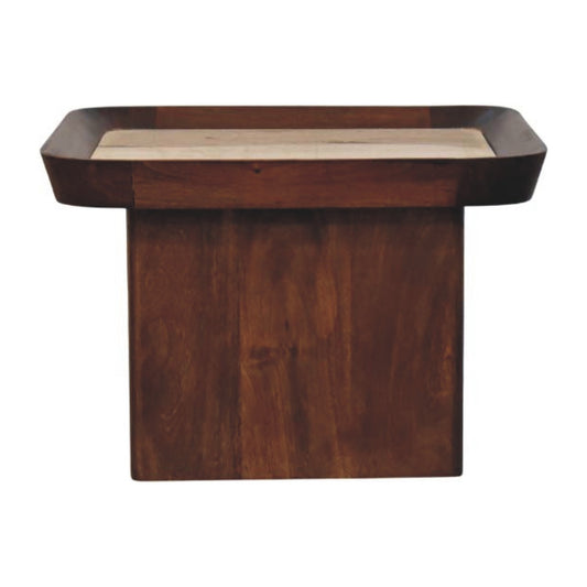 Beacon Travertine Top Tray Round Coffee Table