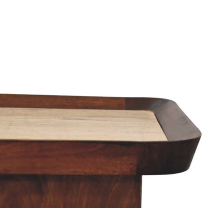 Beacon Travertine Top Tray Round Coffee Table