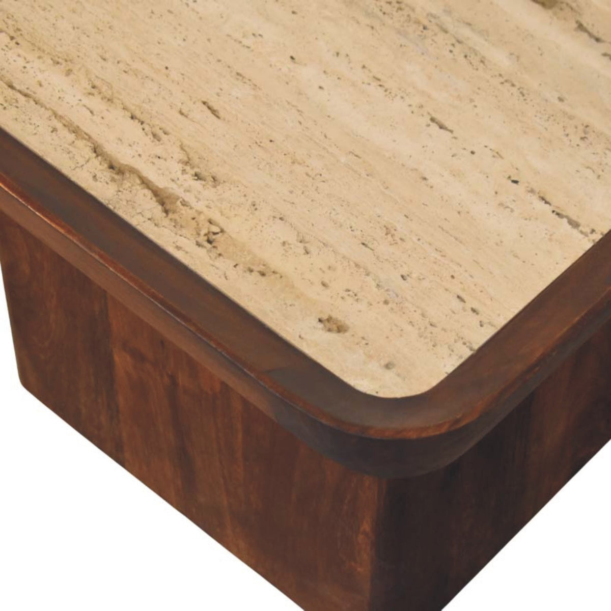Beacon Travertine Top Tray Round Coffee Table