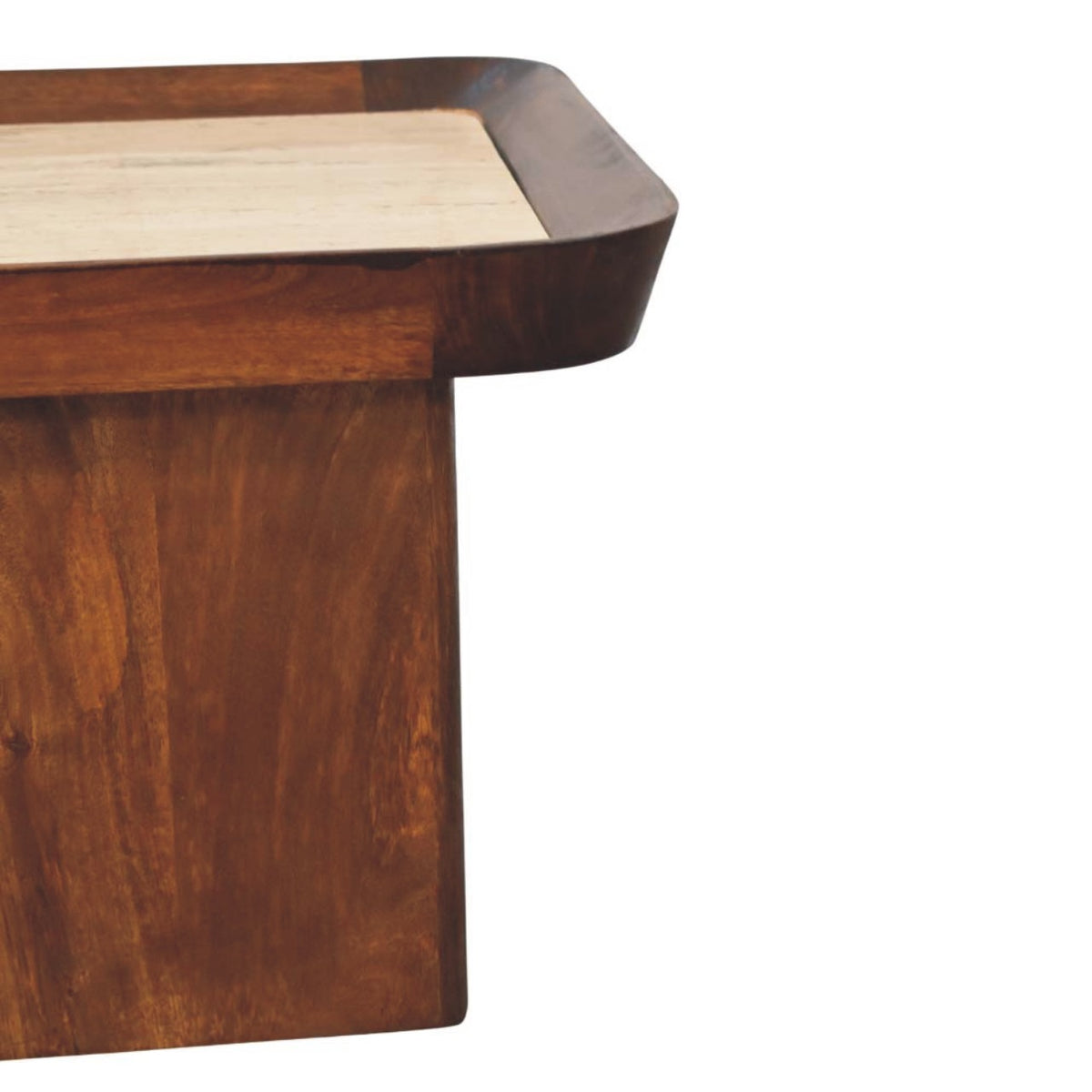 Beacon Travertine Top Tray Round Coffee Table