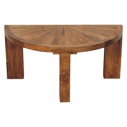 Taos Amber Oak Half Moon Coffee Table