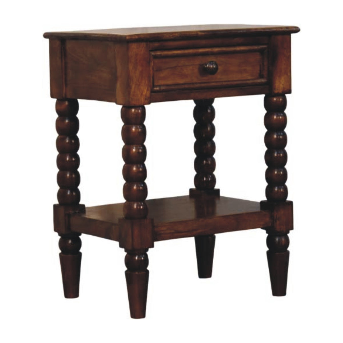 Savannah Spindle Chestnut 1 Drawer End Table