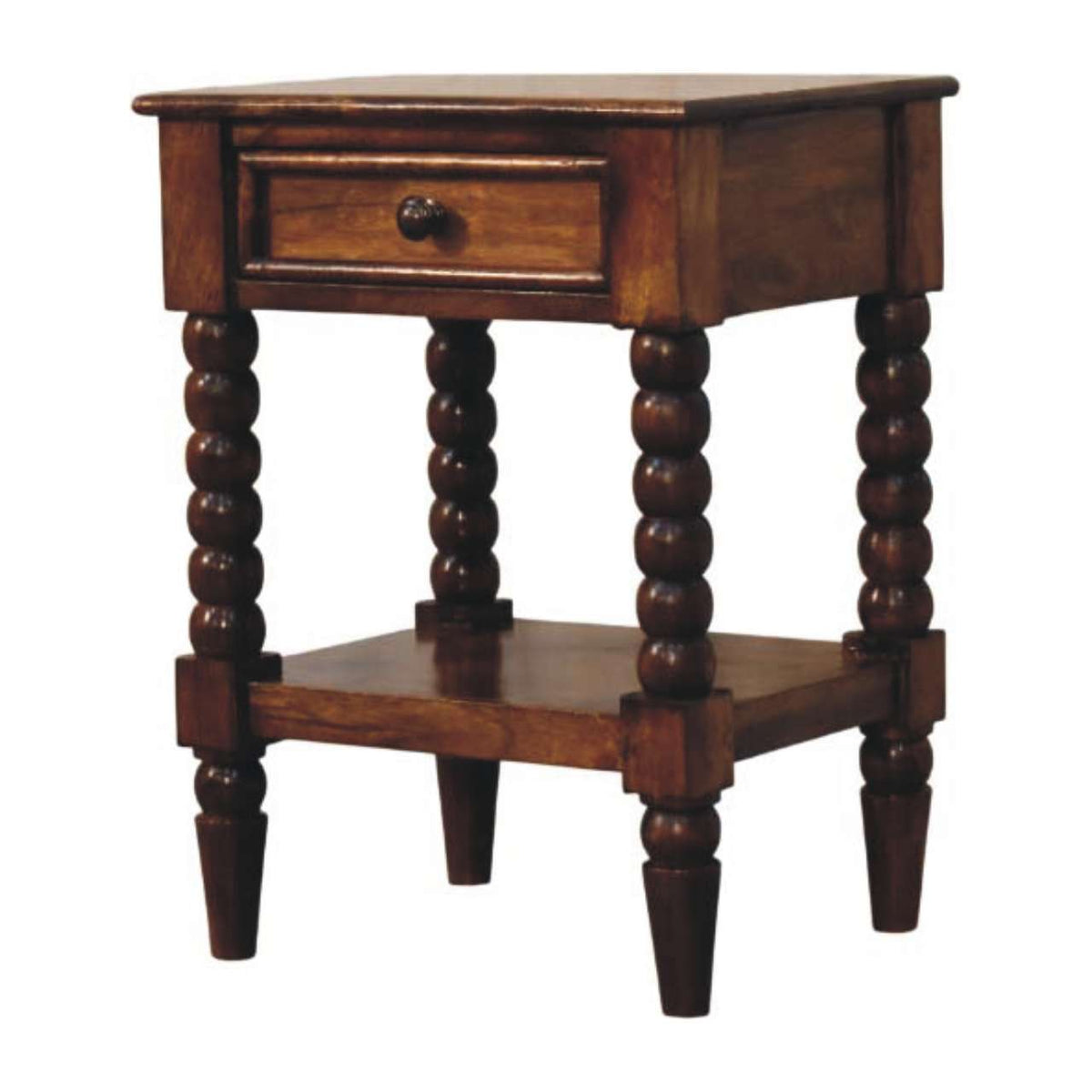 Savannah Spindle Chestnut 1 Drawer End Table