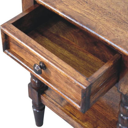 Savannah Spindle Chestnut 1 Drawer End Table