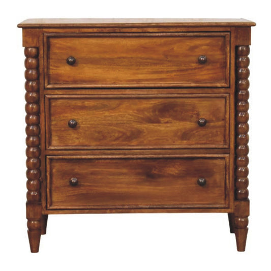 Savannah Spindle Chestnut 3 Drawer Dresser