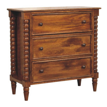 Savannah Spindle Chestnut 3 Drawer Dresser
