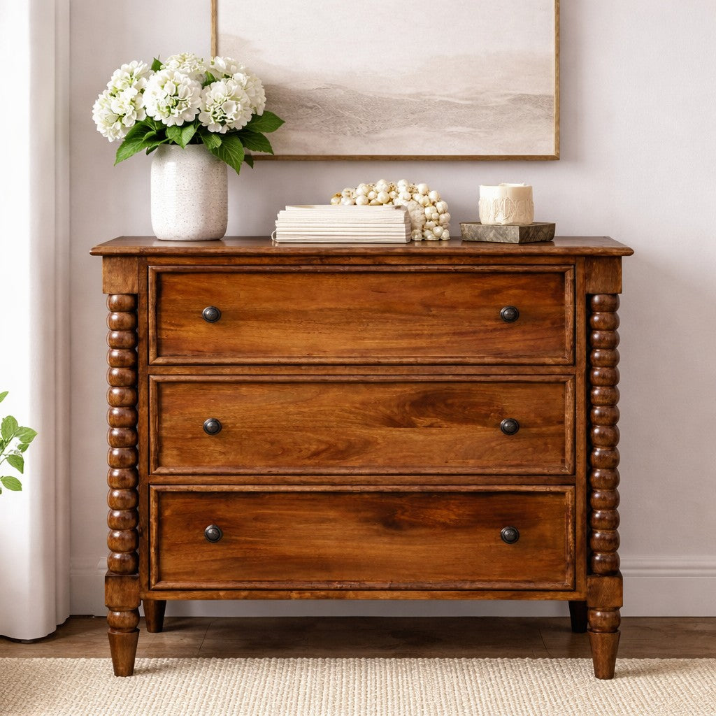 Savannah Spindle Chestnut 3 Drawer Dresser