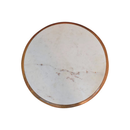Beacon Oak Round Marble Ball Feet Coffee Table