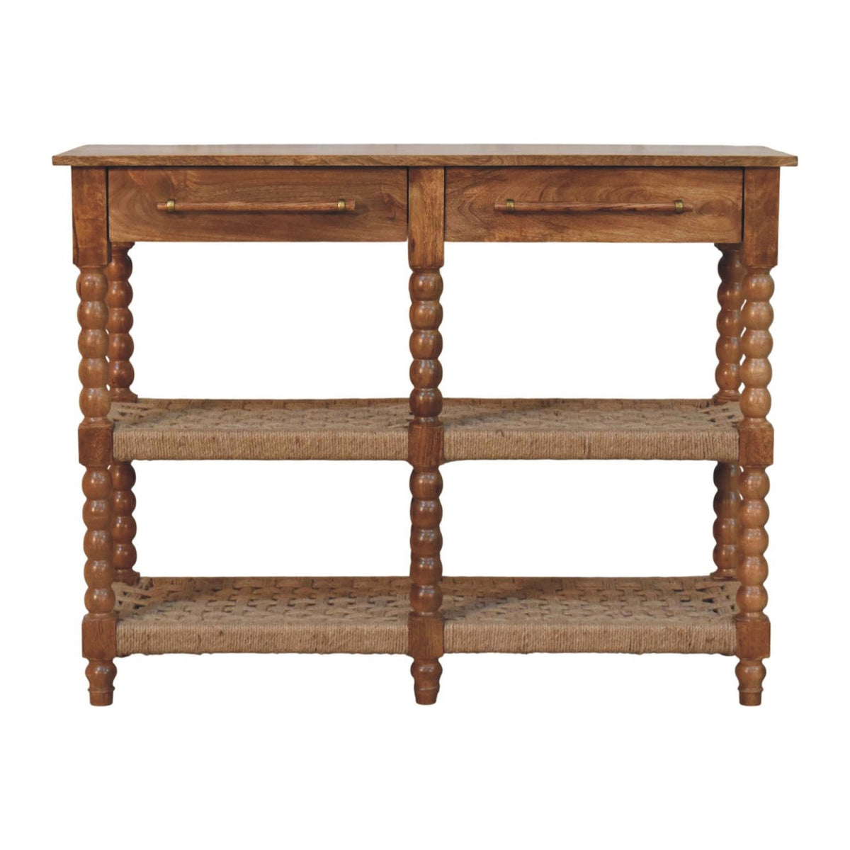Savannah Spindle Woven 2 Drawer Console Table