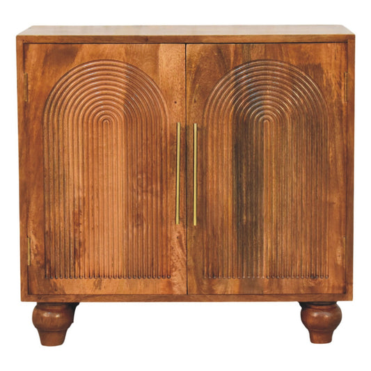 Arco Groove Solid Wood Cabinet with Double Doors