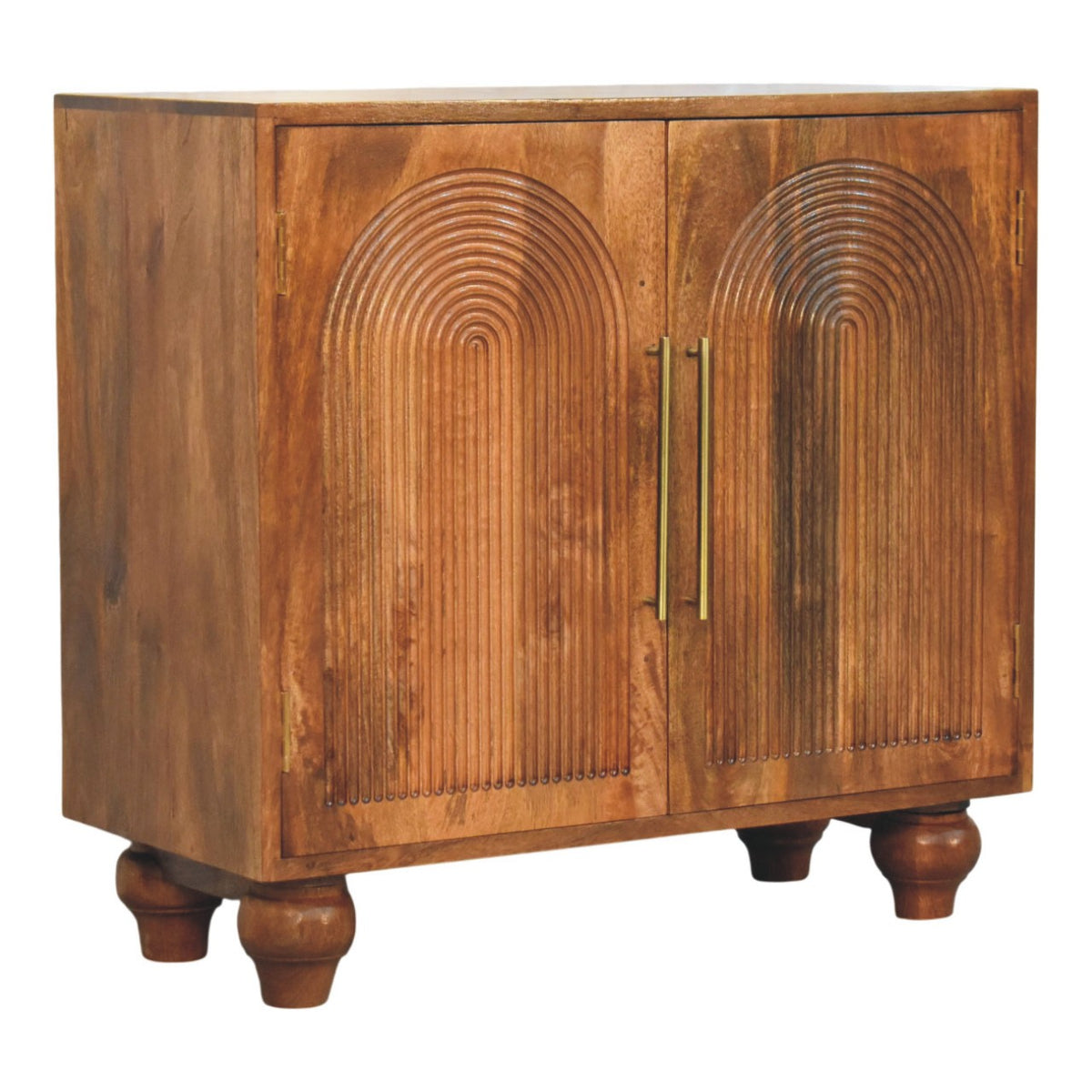Arco Groove Solid Wood Cabinet with Double Doors