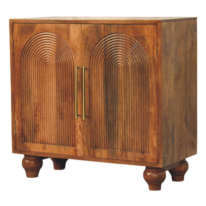 Arco Groove Solid Wood Cabinet with Double Doors