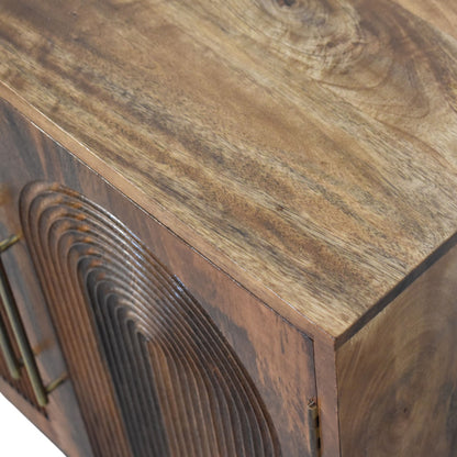 Arco Groove Solid Wood Cabinet with Double Doors