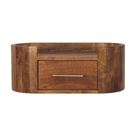 Sonora Teak Wood Floating 1 Drawer Nightstand
