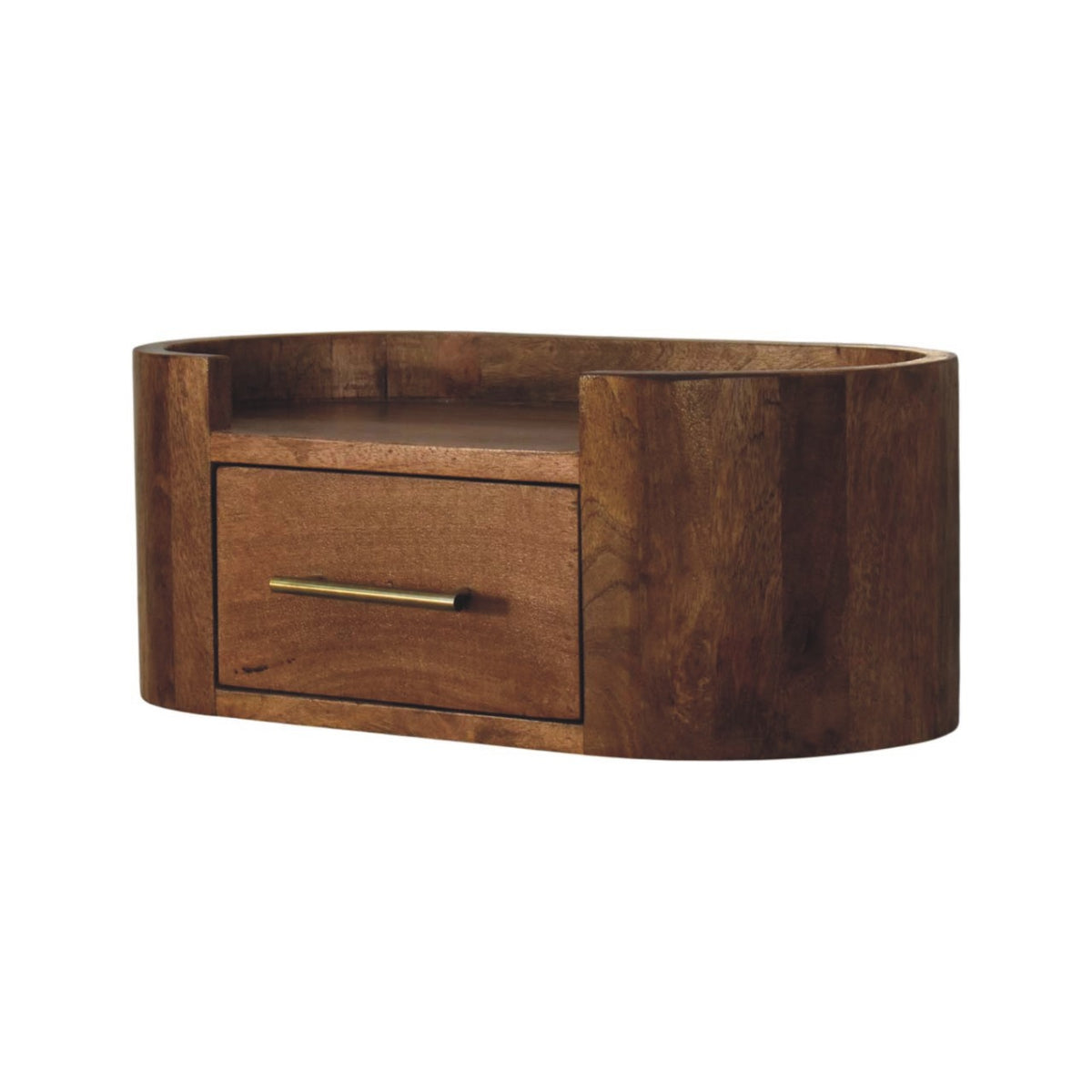 Sonora Teak Wood Floating 1 Drawer Nightstand
