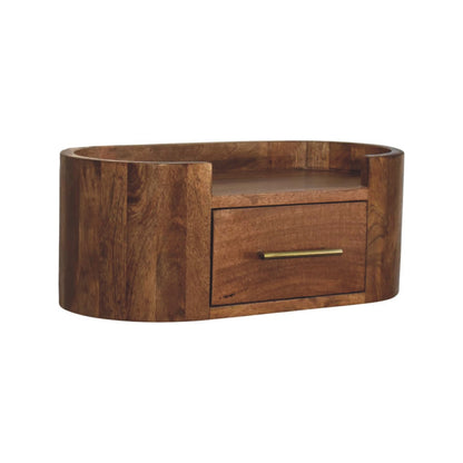 Sonora Teak Wood Floating 1 Drawer Nightstand