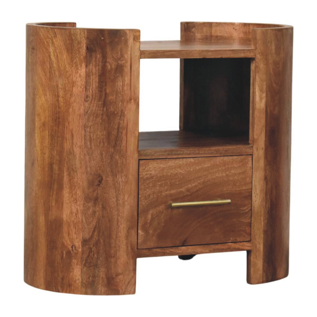 Sonora Teak Wood 1 Drawer Shelf Nightstand