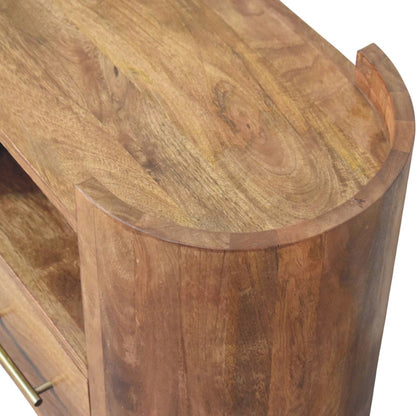 Sonora Teak Wood 1 Drawer Shelf Nightstand