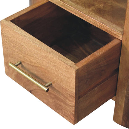 Sonora Teak Wood 1 Drawer Shelf Nightstand