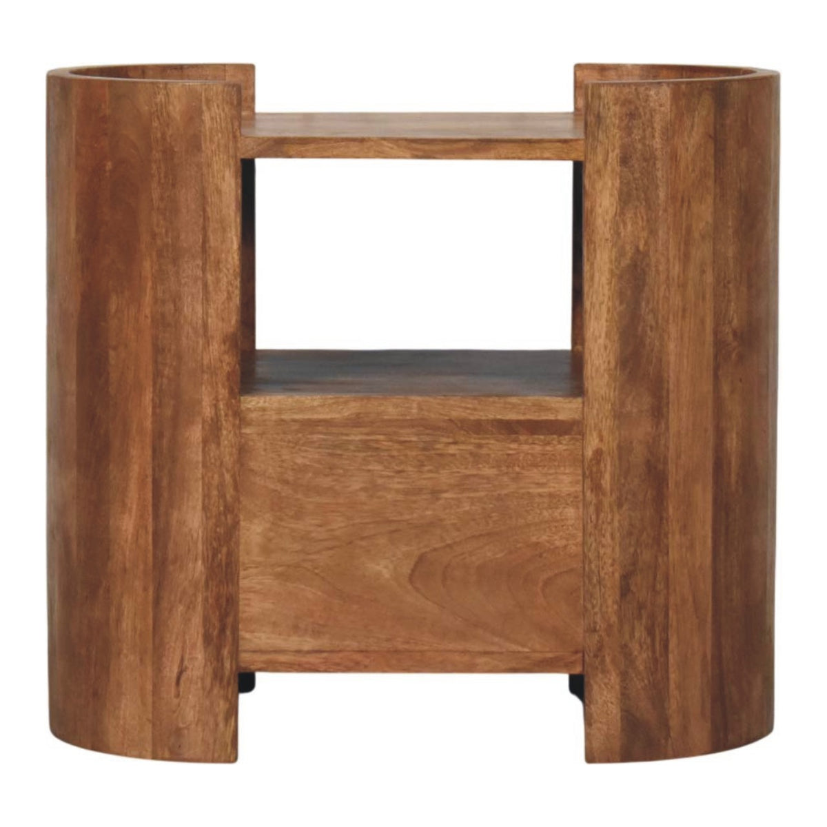 Sonora Teak Wood 1 Drawer Shelf Nightstand