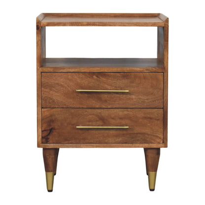 Bellevue Golden Teak Open Frame Nightstand