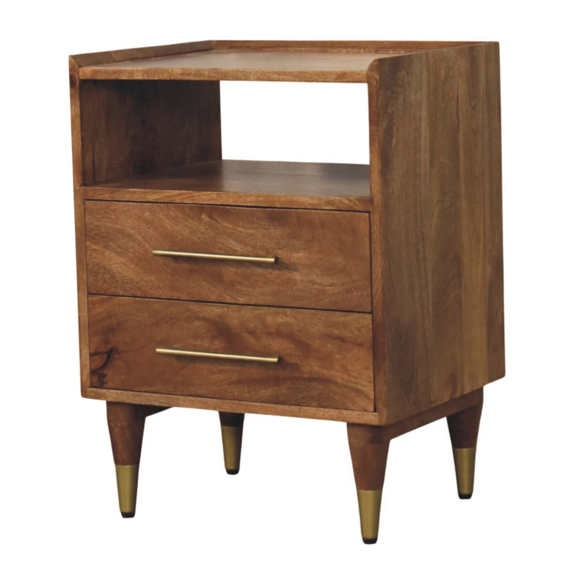 Bellevue Golden Teak Open Frame Nightstand