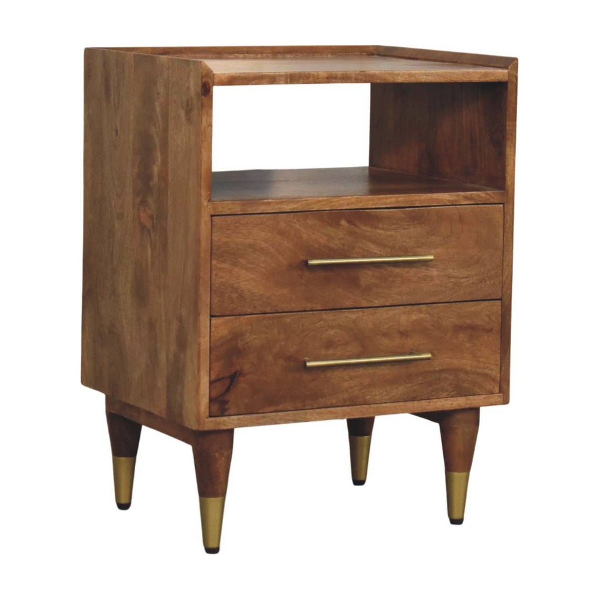 Bellevue Golden Teak Open Frame Nightstand