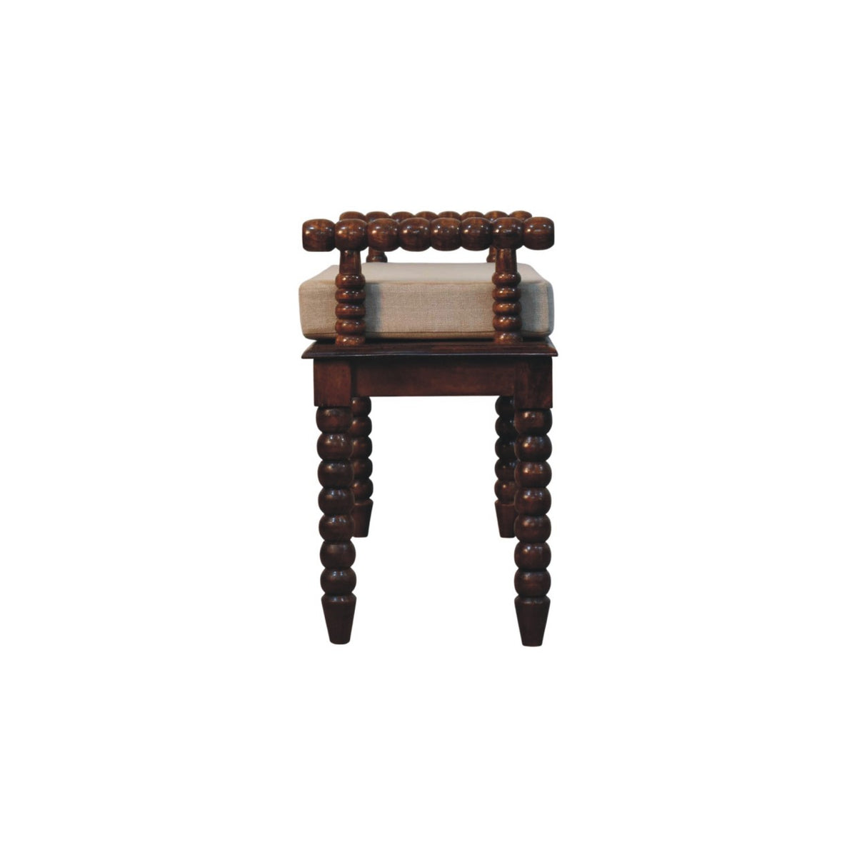 Savannah Spindle Chestnut Upholstered Bench
