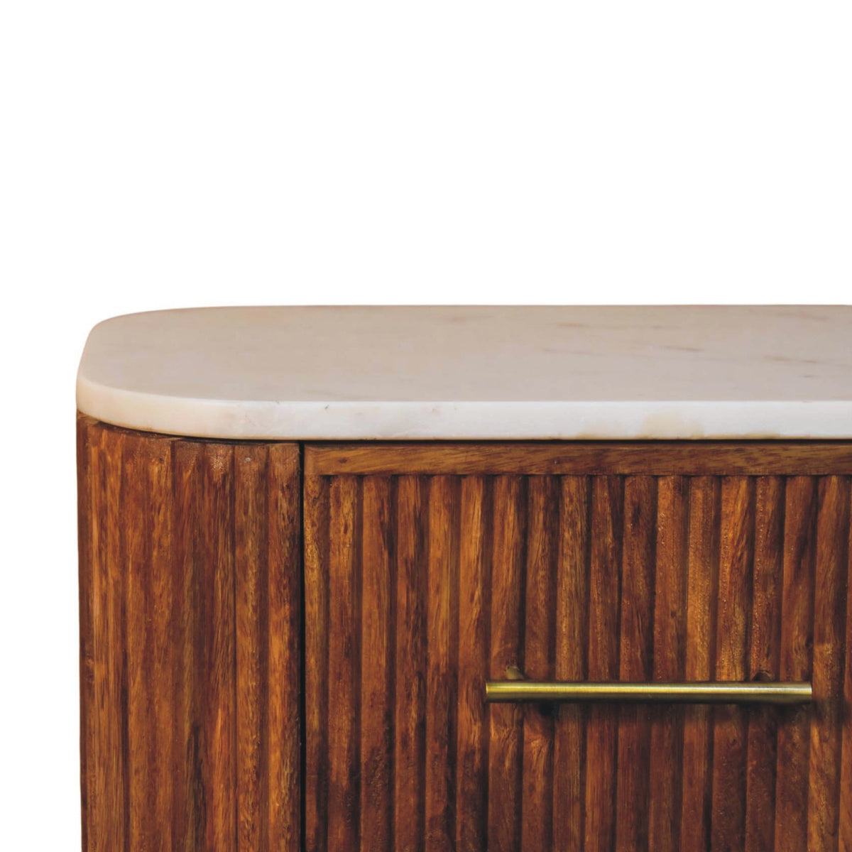 Beacon Amber Oak 2 Drawer Marble Nightstand