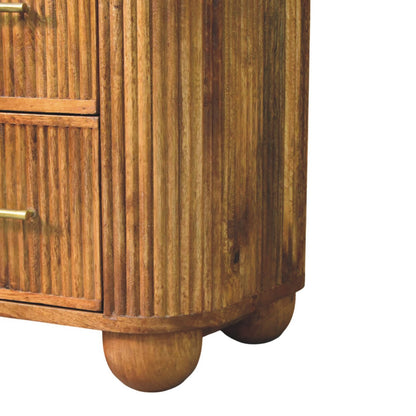 Beacon Amber Oak 2 Drawer Marble Nightstand