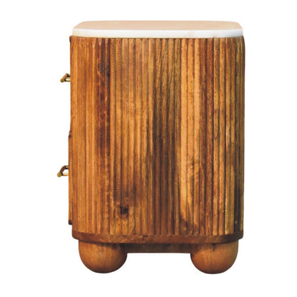 Beacon Amber Oak 2 Drawer Marble Nightstand